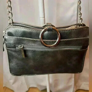 Pouchee Organizer Bag in silver gray Clutch or crossbody . New without tags